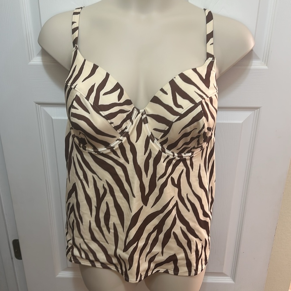 Lane Bryant Brown and Cream Tankini